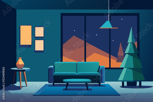 living room with a window