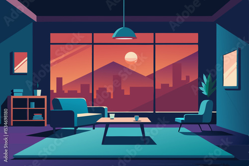 vector illustration of a modern interior
