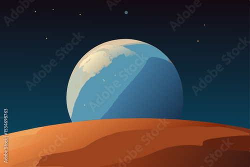 moon over the desert