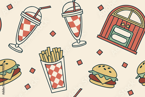 seamless background with food