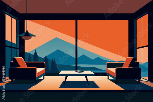 interior of a hotel room with a window