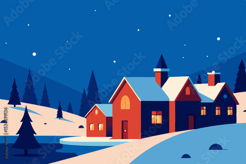 winter landscape with castle