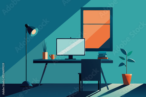 illustration of a man working on laptop