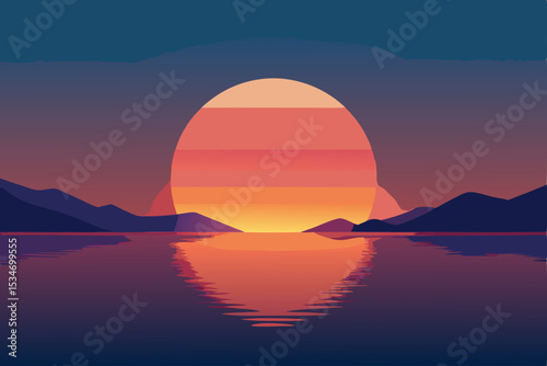 sunset over the lake