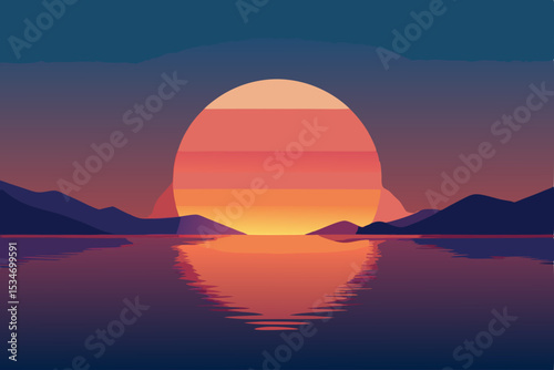 sunset over the lake