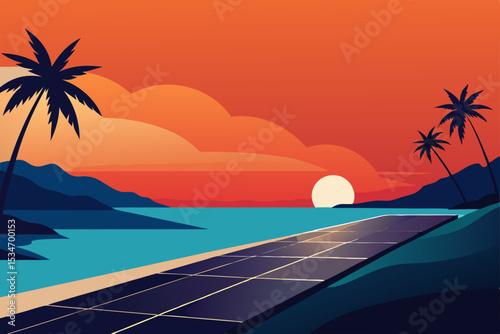sunset on the sea