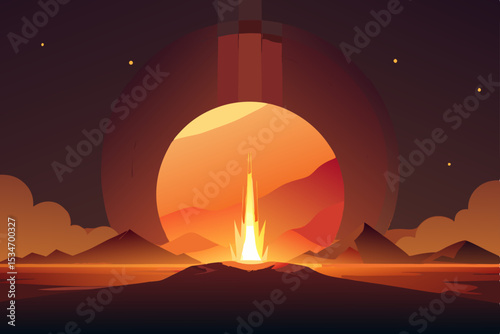 sunset on the beach