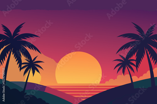 sunset on the beach
