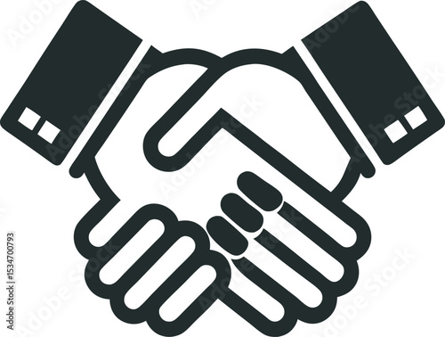 This collection of black and white images depicts various styles of handshakes, symbolizing agreement, greeting, or partnership.