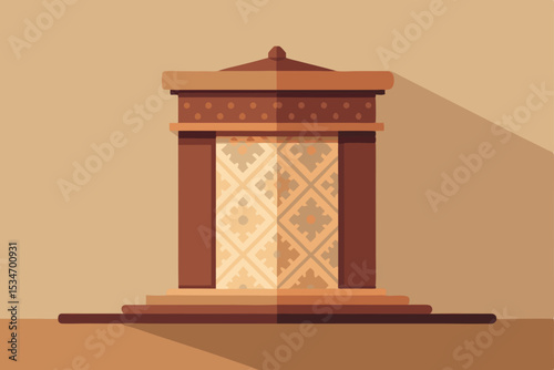 vector illustration of an old wooden door