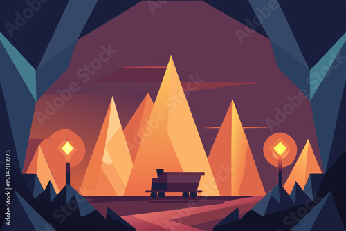 vector illustration of mountain landscape