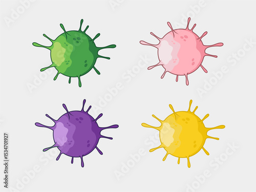 virus illustration Flat design virus collection vector set  
