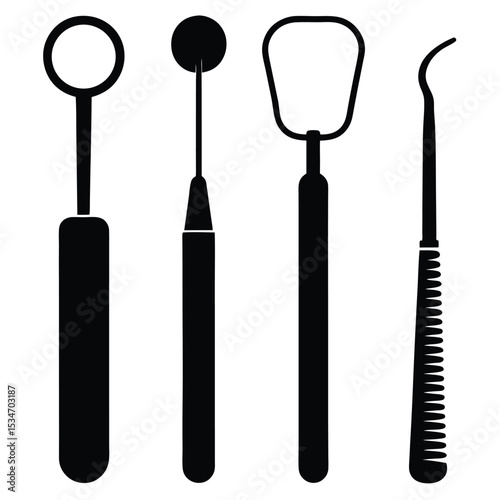 dentist element isolated dental files on white background