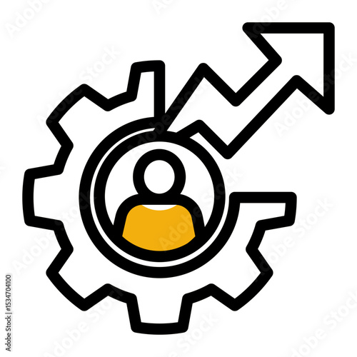 Competency Building Icon - Outline Color Lineal Style for Professional Training Programs.
