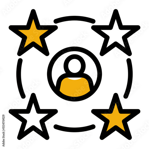 Skill Proficiency Icon - Outline Color Lineal Style for Professional Certification.