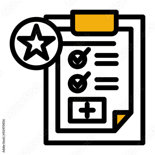 Grading System Icon - Outline Color Lineal Style for Performance Measurement.