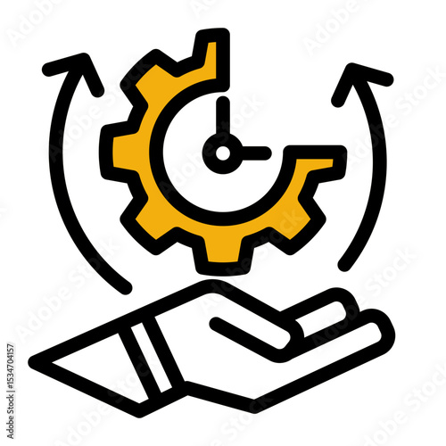 Efficiency Planning Icon - Outline Color Lineal Style for Productivity Optimization.