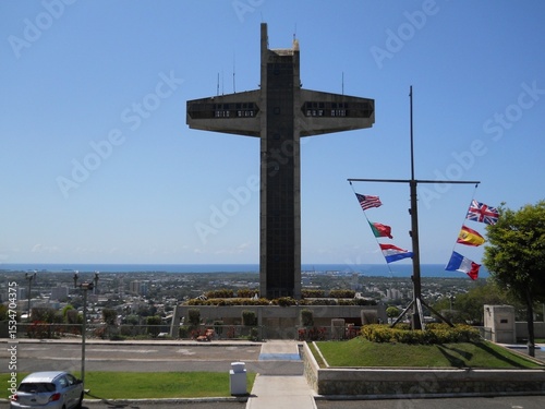 Cross on a hill overlooking the city