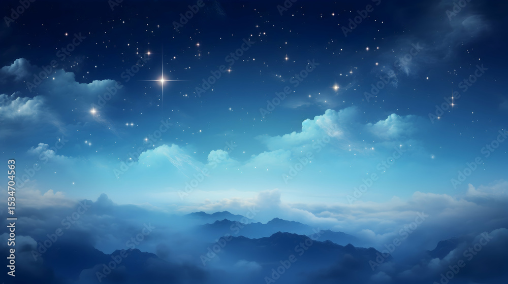 Naklejka premium night sky with clouds