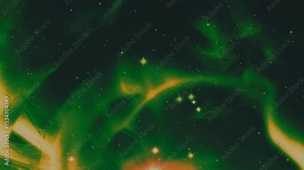 abstract green space background with particles