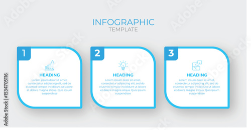 Three-Step Infographic Template for Presenting Business Data Visually