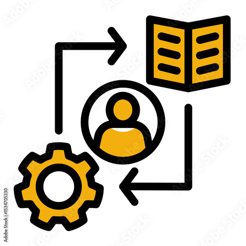 Expert Implementation Icon - Solid Color Lineal Style for Professional Standards.