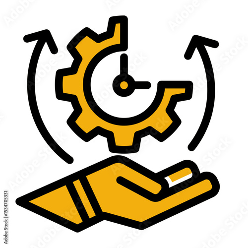 Efficiency Planning Icon - Solid Color Lineal Style for Productivity Optimization.