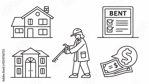real estate agent with house