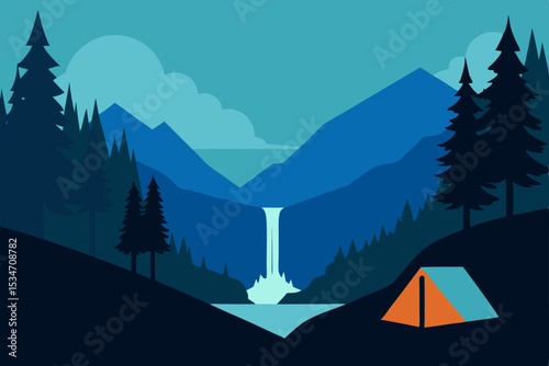 vector illustration of a mountain landscape