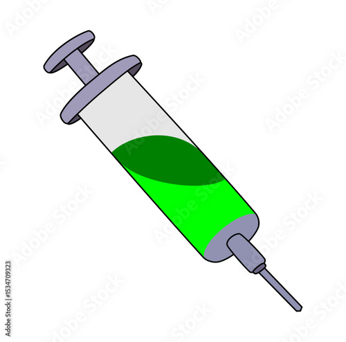Cartoon Healthcare Medical Syringe Needle Simple Design Icon Digital Source 