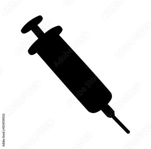 Cartoon Syringe Needle Silhouette Icon Digital Source 