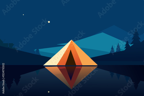  tent-next-to-still-lake-with-mirror-reflection-of-