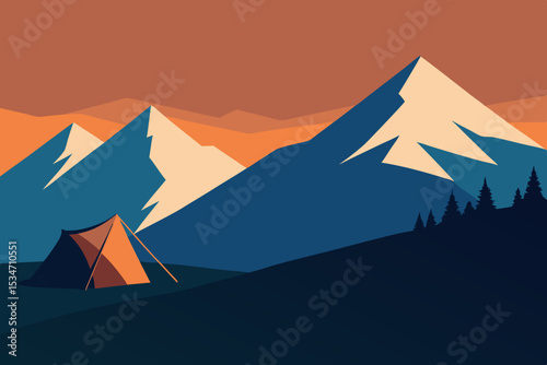  two-tents-pitched-on-a-grassy-hillside-with-snowy