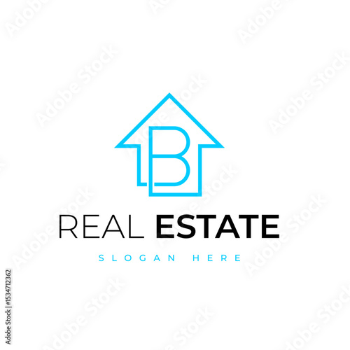Real estate letter b house logo, b letter house logo