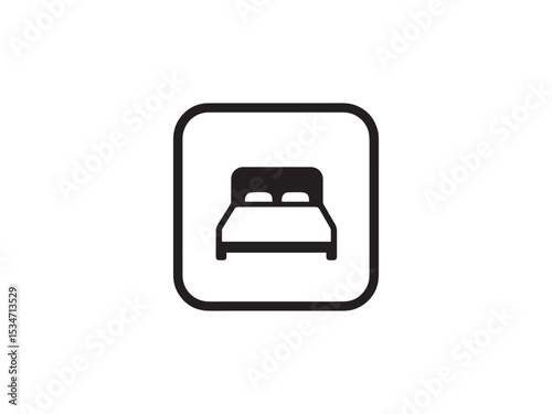 Bed icon in flat style hotel symbol Royalty. Baby Room Sleep Bed Stock Vectors and Vector Art .  Bed Stock Illustrations. Bed Vector Images .
