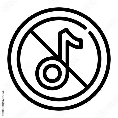 no music line icon