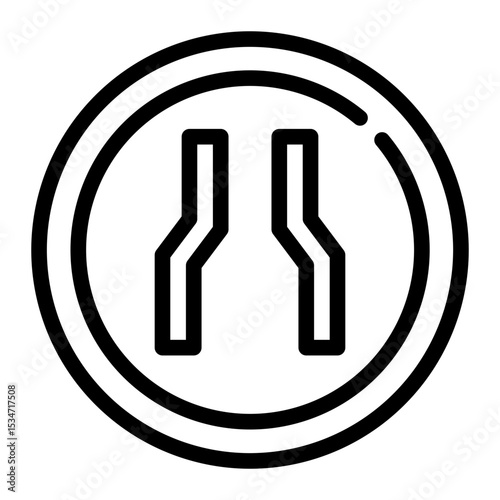 narrow road line icon
