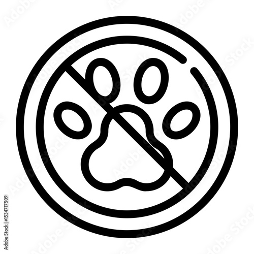 no pets line icon