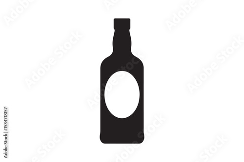 scottish whisky bottle silhouette vector art illustration on white background