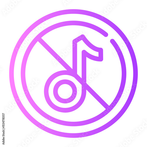 no music gradient icon