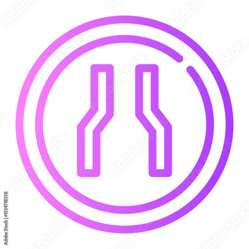 narrow road gradient icon