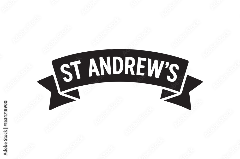 Obraz premium st andrew's ribbon silhouette vector art illustration on white background