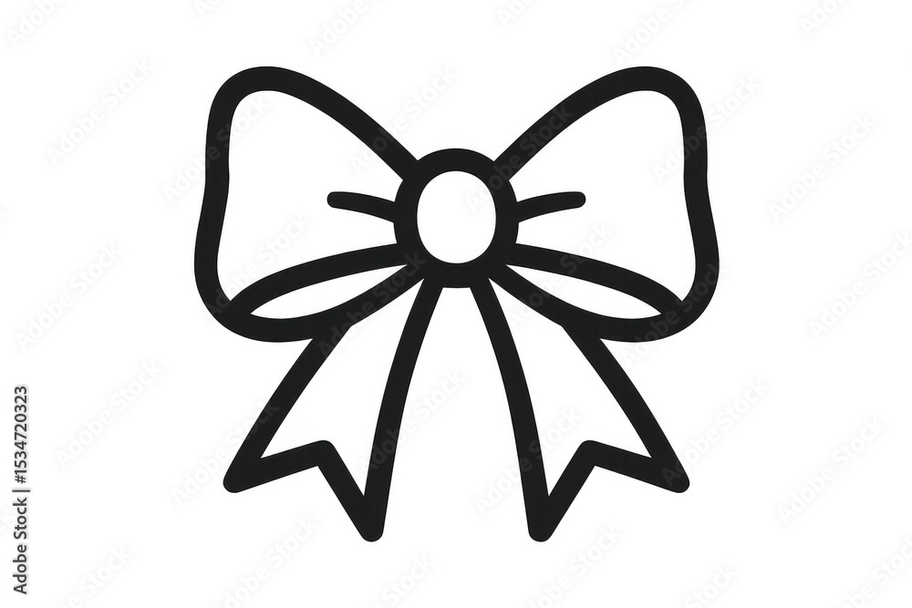 Obraz premium Simple black ribbon bow icon isolated on transparent background, ideal for gift wrapping and decoration projects