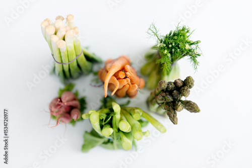 Bunches of Fresh Produce from above