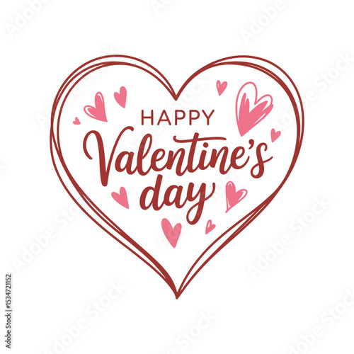Happy Valentine's Day Heart - Romantic Greeting Card Design