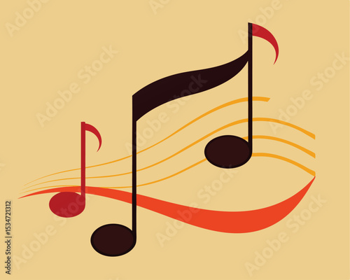 Musical Notes in Harmony: Elegant musical notes dance across the frame, their shapes a study in rhythm. The graphic embodies the melody. conveying harmony and musicality. 