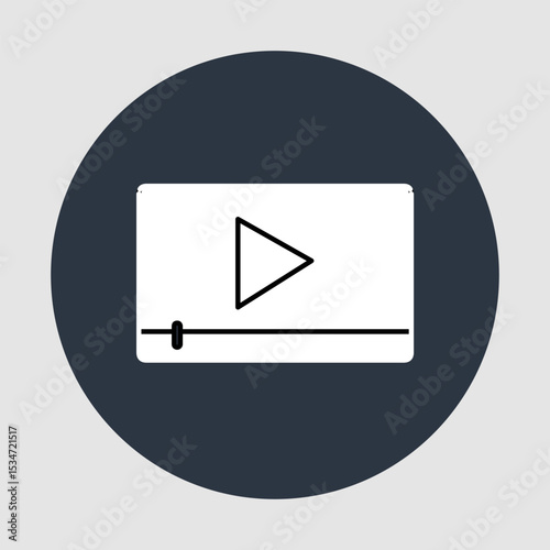 Video player icon, smart arts for ux ui, new modern icon, editable icon for project, vector illustration file, popular icon isolated.
