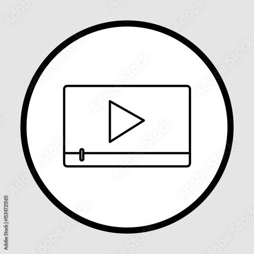 Video player icon, smart arts for ux ui, new modern icon, editable icon for project, vector illustration file, popular icon isolated.