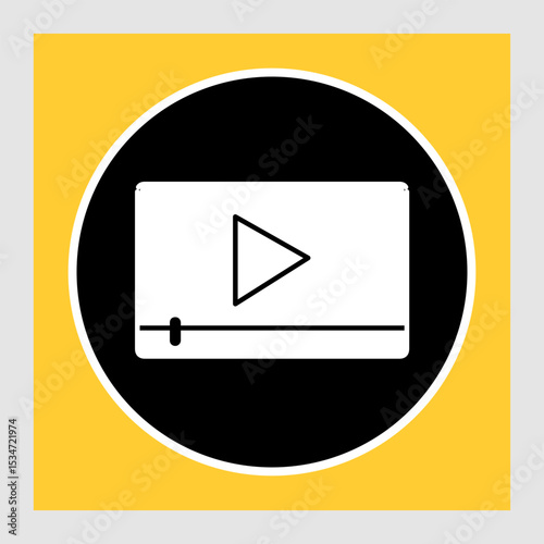 Video player icon, smart arts for ux ui, new modern icon, editable icon for project, vector illustration file, popular icon isolated.