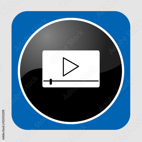 Video player icon, smart arts for ux ui, new modern icon, editable icon for project, vector illustration file, popular icon isolated.